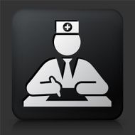 Black Square Button with Health Worker N2