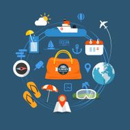 Summer seaside vacation icons N2