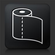 Black Square Button with Toilet Paper Icon N3