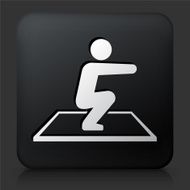 Black Square Button with Squat Icon