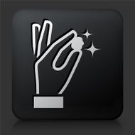 Black Square Button with Gold Nugget Icon