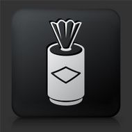 Black Square Button with Clean Wipes Icon