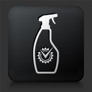 Black Square Button with Cleaning Products N2