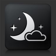 Black Square Button with Night Time