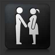 Black Square Button with Family and Pregnancy