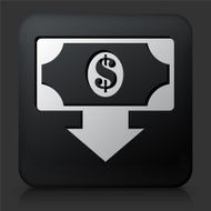 Black Square Button with Money Deposit