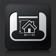 Black Square Button with Building Blueprints Icon N4