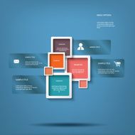 White squares menu options vector illustration suitable for infographics N4