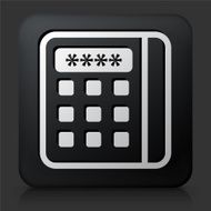 Black Square Button with Credit Card Machine N2