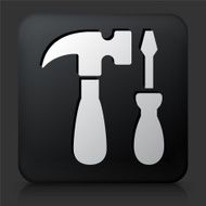 Black Square Button with Tools &amp; Hardware Icon N5