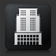 Black Square Button with Skyscraper Icon N9