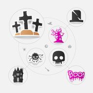 Halloween flat infographic N327