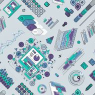 Flat UI Infographic Seamless Pattern N2