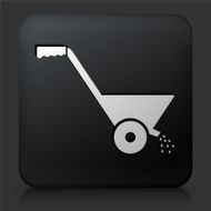 Black Square Button with Fertilizer Icon N3