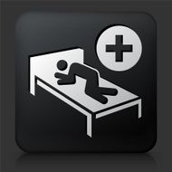 Black Square Button with Patient Icon