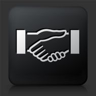 Black Square Button with Handshake Icon N11