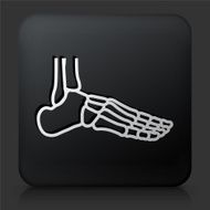 Black Square Button with Skeleton Leg Icon