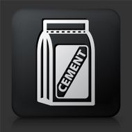 Black Square Button with Cement Icon N4