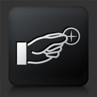 Black Square Button with Holy Christian Bread
