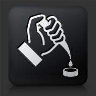 Black Square Button with Extraction