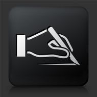 Black Square Button with Scalpel Icon