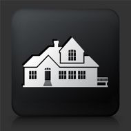 Black Square Button with Building Icon N50