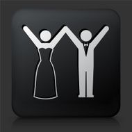 Black Square Button with Marriage Icon N5