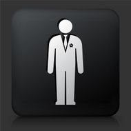 Black Square Button with Groom Icon