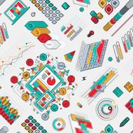 Flat UI Infographic Seamless Pattern N3