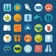 Set of summer tourism icons N518