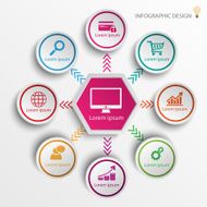 Infographic design with flat icons vector