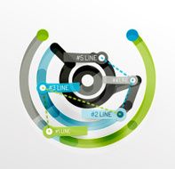 Embossed minimal style line diagram and stickers N16