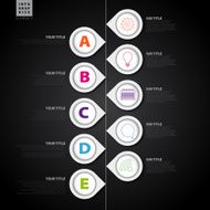 Dark Infographic template with pointers and icons - vector N2