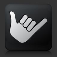Black Square Button with Shaka Sign N2