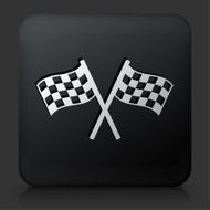Black Square Button with Two Racing Flags N2