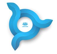 Abstract circle three arrows 3D digital illustration Infographic clean style