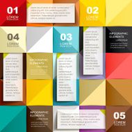 abstract colorful poly paper infographic elements