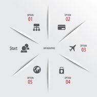 Infographic business options template on the grey background N6