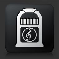 Black Square Button with Jukebox