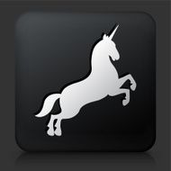 Black Square Button with Unicorn Icon