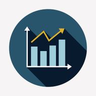 chart flat icon with long shadow N5