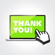 Thank you words display on High-quality screen