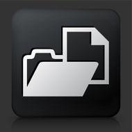 Black Square Button with File Icon