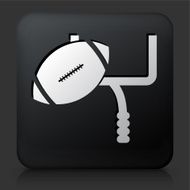 Black Square Button with Field Goal Icon