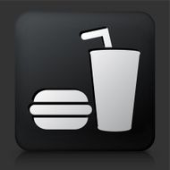 Black Square Button with Hamburger &amp; Soda