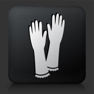 Black Square Button with Gloves Icon N2