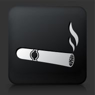Black Square Button with Cigar Icon