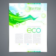 Eco template page design with abstract green shape
