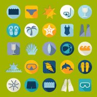 Set of summer tourism icons N520