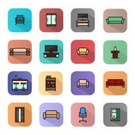 Flat furniture Icons